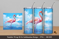 Painting Flamingo Tumbler Wrap Sublimation Design 5 Product Image 1