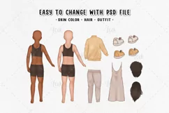 Family clipart with separated skin, Family illustration PNG Product Image 3