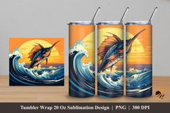 Sailfish Tumbler Wrap Sublimation Design 5 Product Image 1