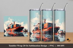 Cargo Ship Tumbler Wrap Sublimation Design 5 Product Image 1