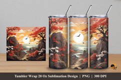 Foggy Forest Tumbler Wrap Sublimation Design 5 Product Image 1