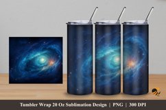Blue Galaxy Tumbler Wrap Sublimation Design 5 Product Image 1