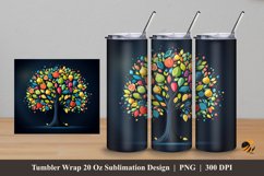 Fantasy Fruit Tree Tumbler Wrap Sublimation Design 5 Product Image 1
