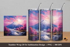 Fuji Mountain Tumbler Wrap Sublimation Design 5 Product Image 1