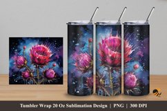Thistle Flower Tumbler Wrap Sublimation Design 5 Product Image 1