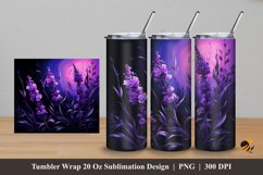 Lavender At Night tumbler wrap sublimation design 5 Product Image 1