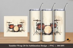Music Drum Tumbler Wrap Sublimation Design 5 Product Image 1