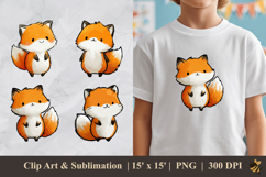 Cute Fox DTF Sublimation Clipart Design Product Image 1