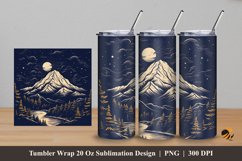 Mountain Landscape Tumbler Wrap Sublimation Design 5 Product Image 1