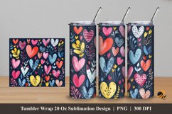 Cute Multicolor Love Tumbler Wrap Sublimation Design 5 Product Image 1