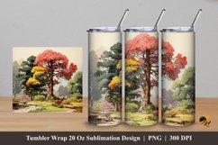 Colorful Tree Tumbler Wrap Sublimation Design 5 Product Image 1