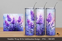 Painting Lavender Tumbler Wrap Sublimation Design 5 Product Image 1