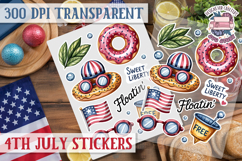 4th July sticker sheet USA Scrapbook PNG Independent Day Product Image 1