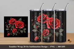 Rose Flowers Tumbler Wrap Sublimation Design 5 Product Image 1