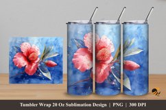 Flower Abstract Tumbler Wrap Sublimation Design 5 Product Image 1