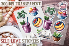 Self Love sticker sheet Scrapbook PNG Nature Watercolor Yoga Product Image 1