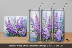 Duranta Erecta Flower Tumbler Wrap Sublimation Design 5 Product Image 1