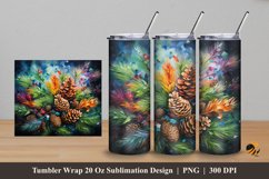 Pine Fruit Tumbler Wrap Sublimation Design 5 Product Image 1