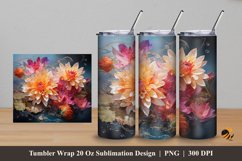 Garden Flowers Tumbler Wrap Sublimation Design 5 Product Image 1