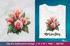 Anthurium Flower Clip Art Sublimation 5 Product Image 1
