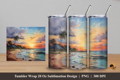 Bali Beach Tumbler Wrap Sublimation Design 5 Product Image 1