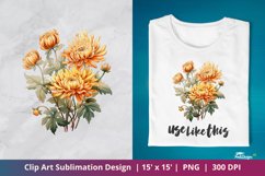 Chrysanthemum Flower Clip Art Sublimation 5 Product Image 1