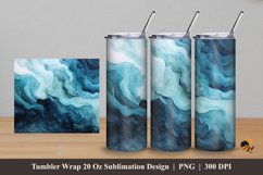 Black Teal Marble Tumbler Wrap Sublimation Design 5 Product Image 1