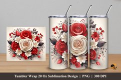 Classic Floral Bouquet Tumbler Wrap Sublimation Design 5 Product Image 1