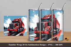 Big Truck Tumbler Wrap Sublimation Design 5 Product Image 1
