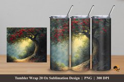 Tree Rose Graffiti Tumbler Wrap Sublimation Design 5 Product Image 1