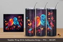Lovely Cute Bird Tumbler Wrap Sublimation Design 5 Product Image 1