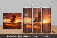 Wild Horse Tumbler Wrap Sublimation Design 5 Product Image 1