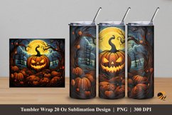 Spooky Pumpkin Tumbler Wrap Sublimation Design 5 Product Image 1