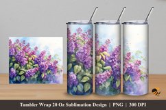 Floral Hue Tumbler Wrap Sublimation Design 5 Product Image 1
