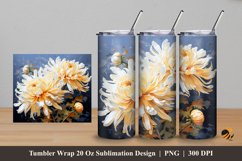 Realistic Blossom Flower Tumbler Wrap Sublimation Design 5 Product Image 1
