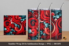 Handdrawn Art Tumbler Wrap Sublimation Design 5 Product Image 1