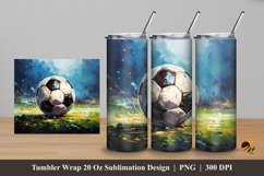 Painting Soccer Tumbler Wrap Sublimation Design 5 Product Image 1