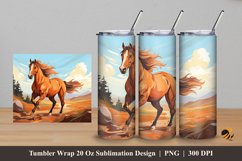 Horse Tumbler Wrap Sublimation Design 5 Product Image 1