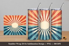 Retro strip Tumbler Wrap Sublimation Design 5 Product Image 1