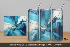 Beauty Teal Marble Tumbler Wrap Sublimation Design 5 Product Image 1