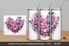 Ornament Flowers Tumbler Wrap Sublimation Design 5 Product Image 1