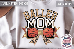 Basketball mom Sublimation design Quote Coquette Bow Product Image 1