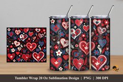 Handdrawn Loves Tumbler Wrap Sublimation Design 5 Product Image 1