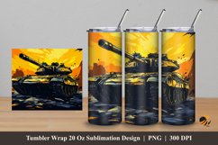Military Tank Tumbler Wrap Sublimation Design 5 Product Image 1