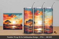 Panoramic Painting Tumbler Wrap Sublimation Design 5 Product Image 1
