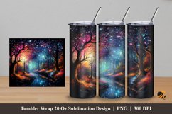 Sparkling Night Tumbler Wrap Sublimation Design 5 Product Image 1