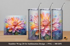 Flowers Wonderful Tumbler Wrap Sublimation Design 5 Product Image 1