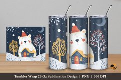 Winter Bear Tumbler Wrap Sublimation Design 5 Product Image 1