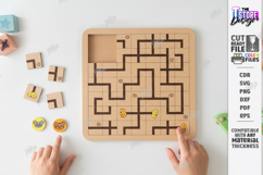 Wooden Logic Maze Puzzle SVG - Laser Cut Brain Teaser Product Image 6