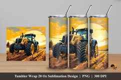 Tractor At Field Tumbler Wrap Sublimation Design 5 Product Image 1
